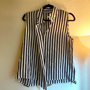 Frame | Silk striped sleeveless top